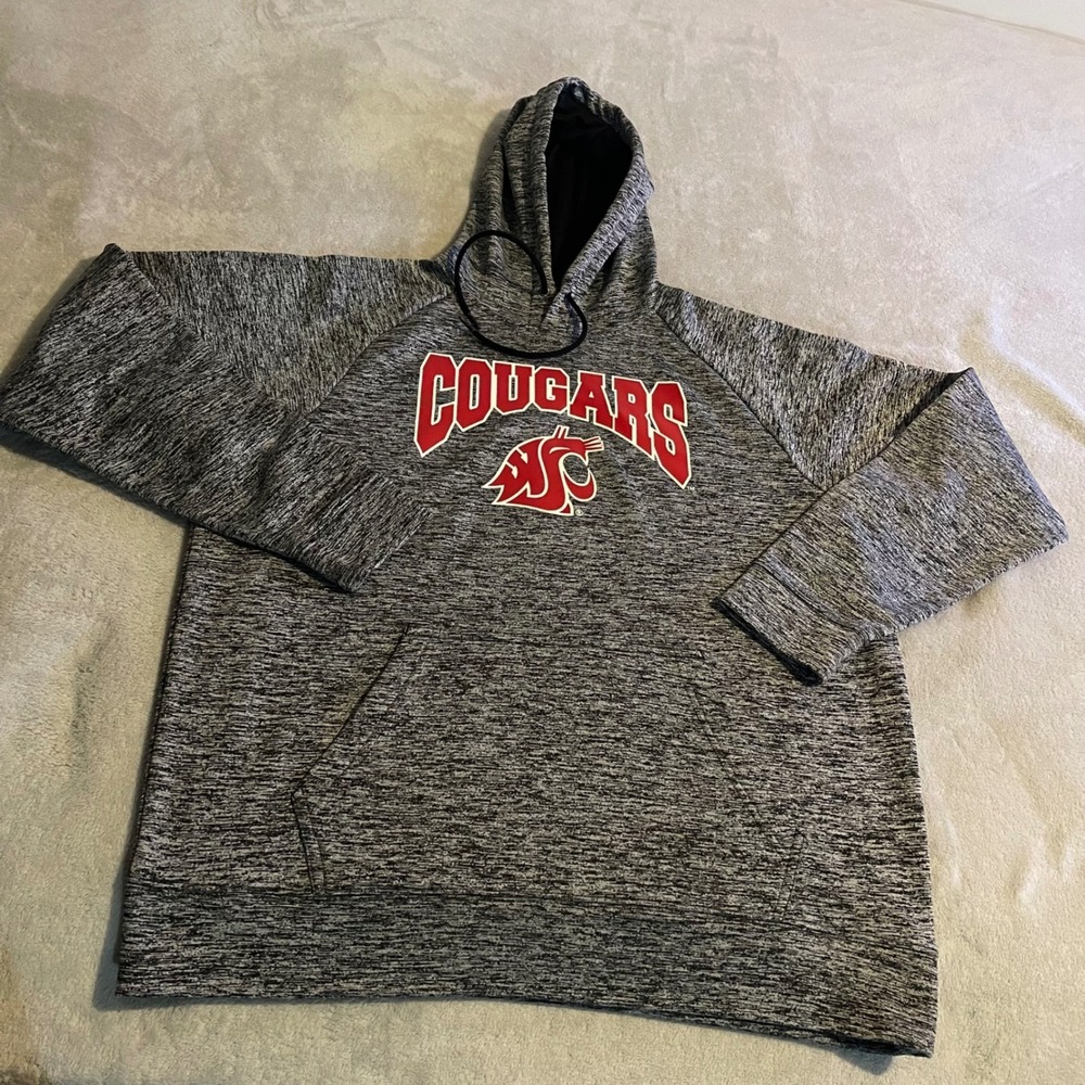 WSU Cougars Hoodie Sport-Tek Men XL Washington State Gray Static Fleece Pullover